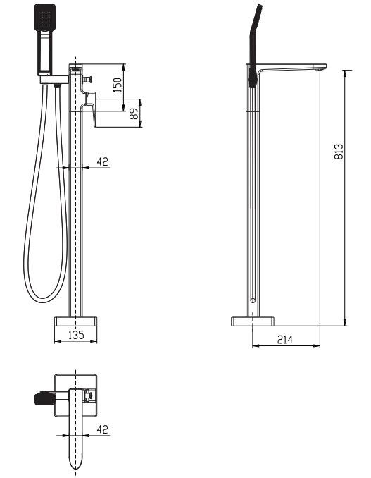 Omnires Siena Chrome SN7333CR Габаритні розміри