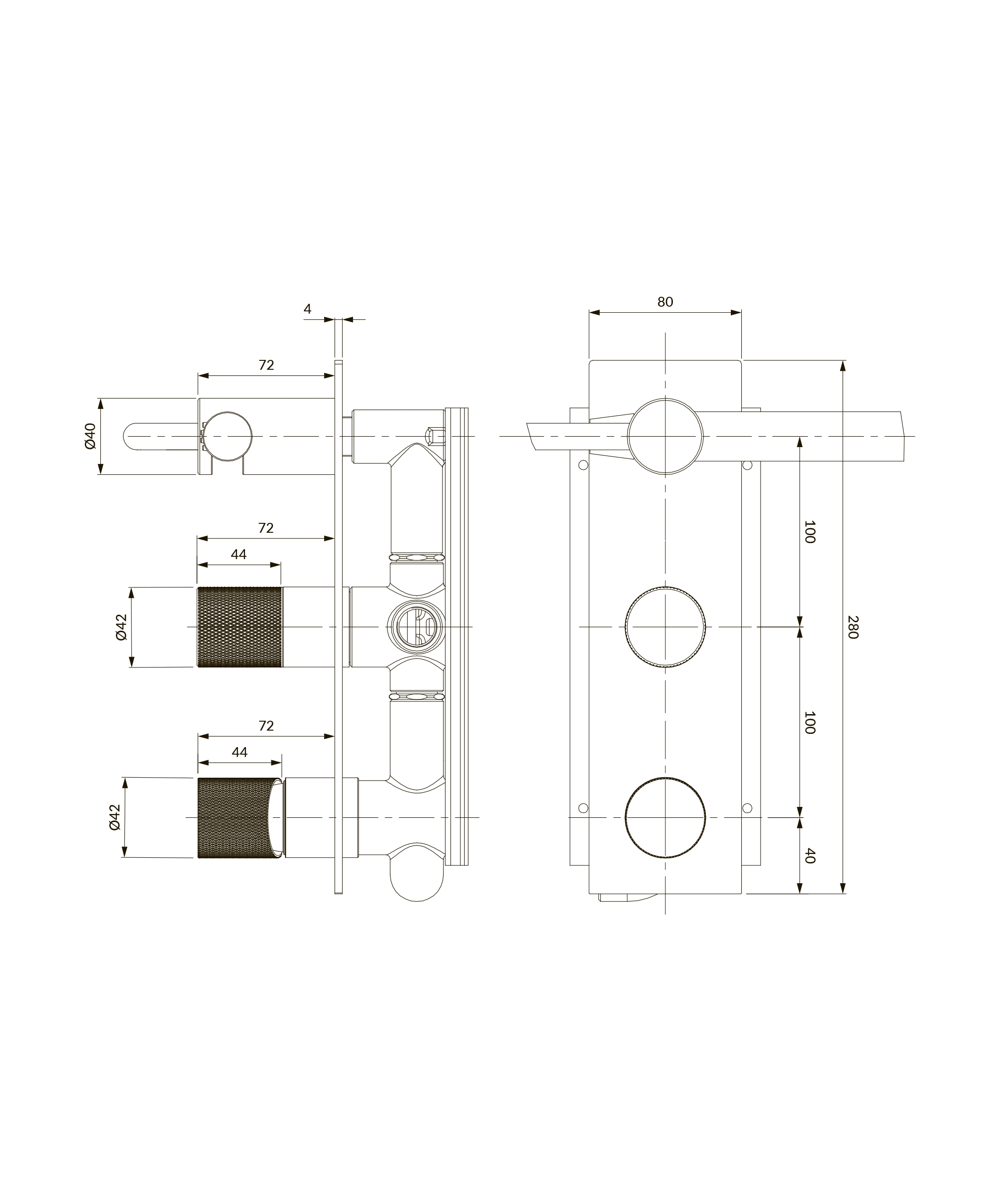 Omnires Contour Antracite CT8035/1AT Габаритні розміри