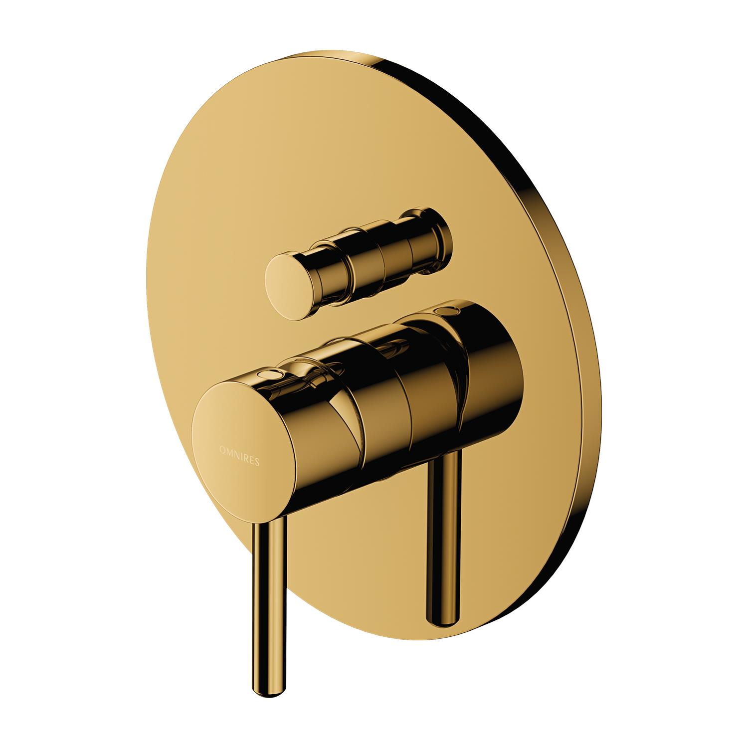 Цена смеситель для ванны и душа скрытого монтажа Omnires Y Gold Y1235GL в Житомире