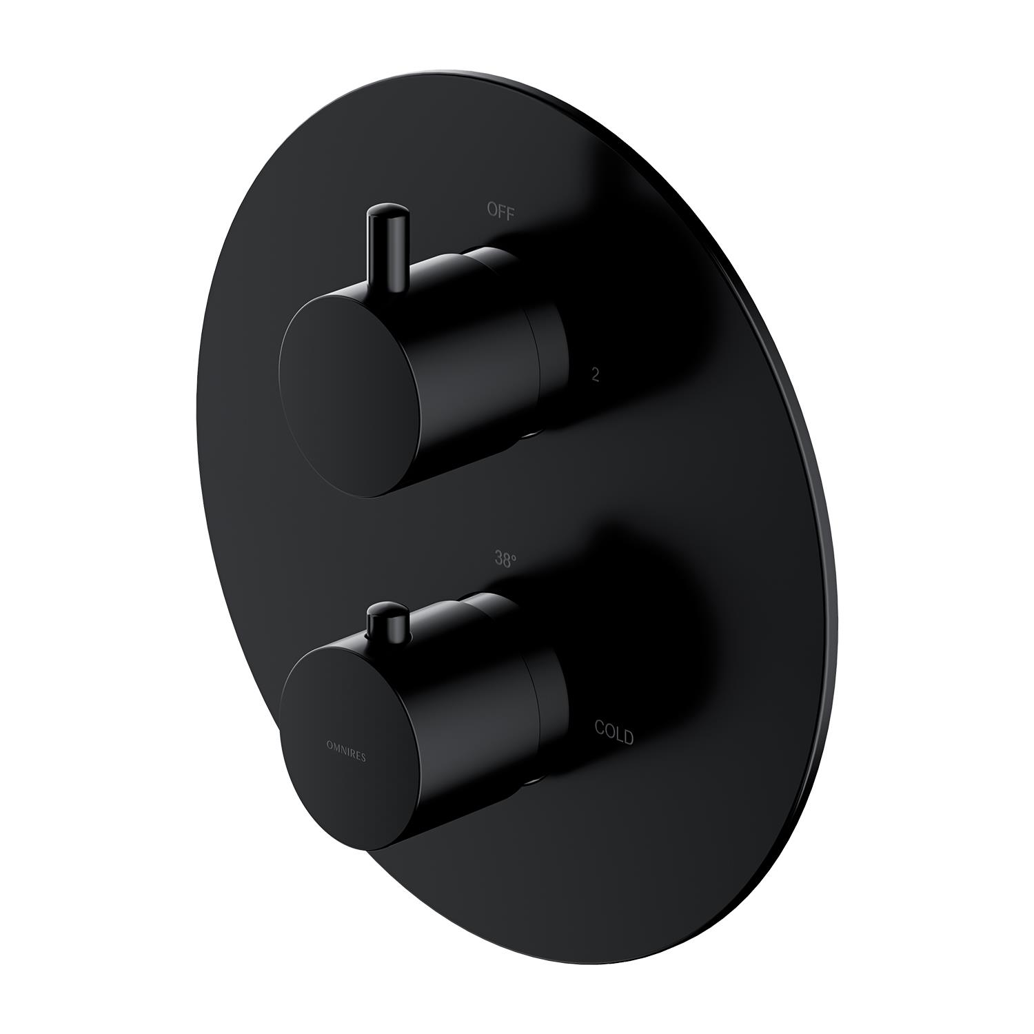 Змішувач для ванни і душу прихованого монтажу з термостатом Omnires Y Black Y1236ROBL в інтернет-магазині, головне фото