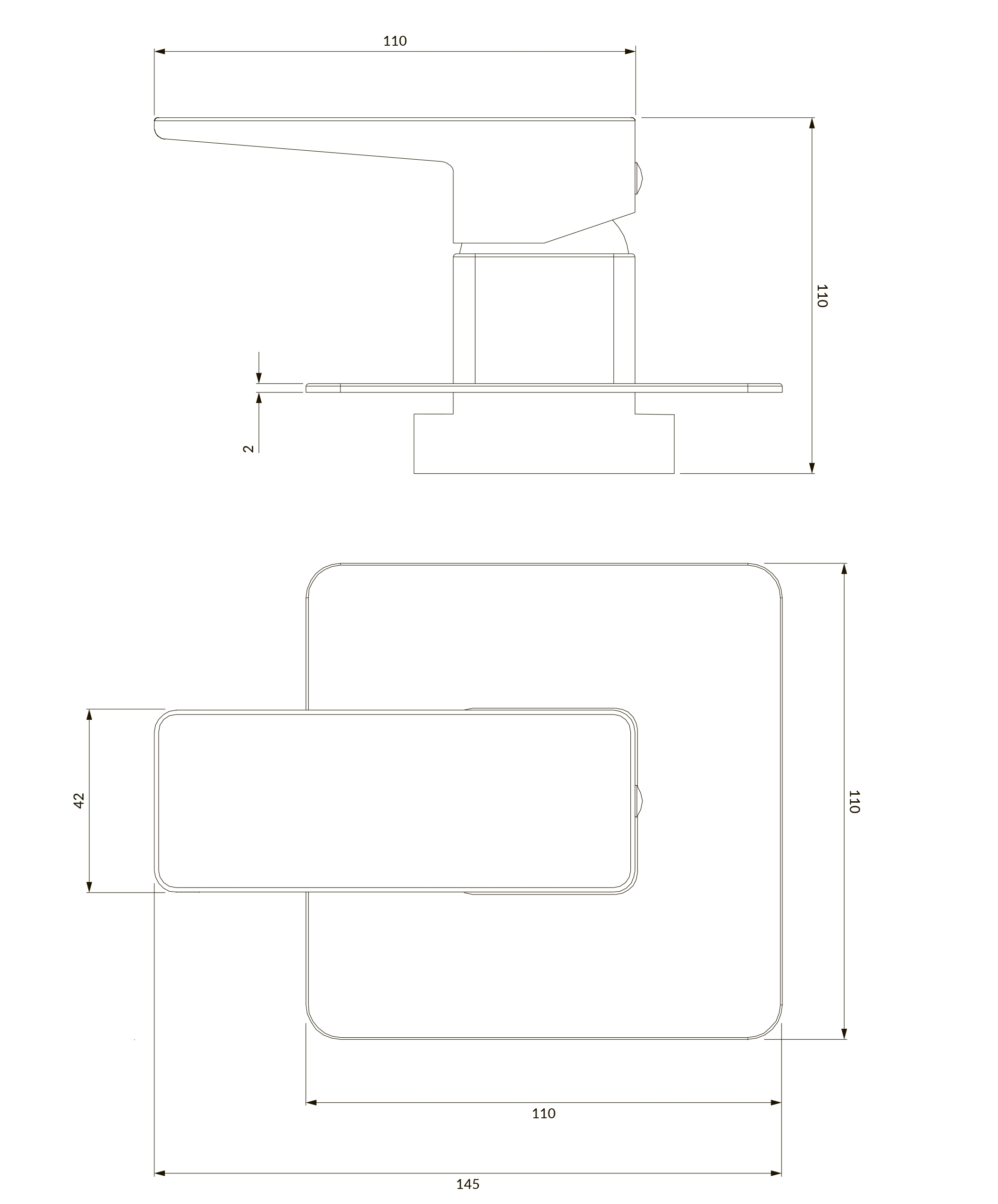 Omnires Parma Chrome PM7445CR Габаритні розміри