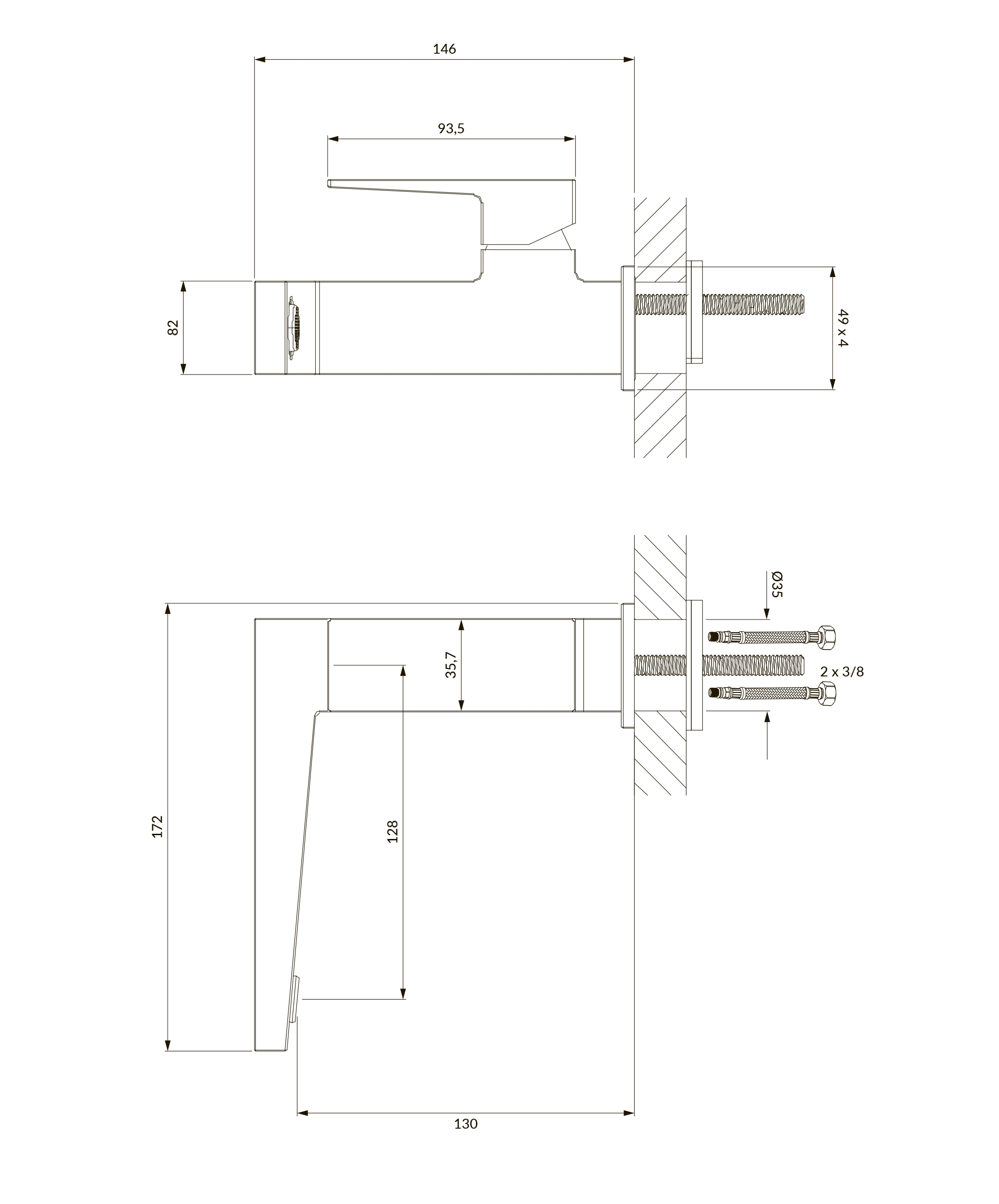 Omnires Fresh Chrome FR7110NCR Габаритні розміри