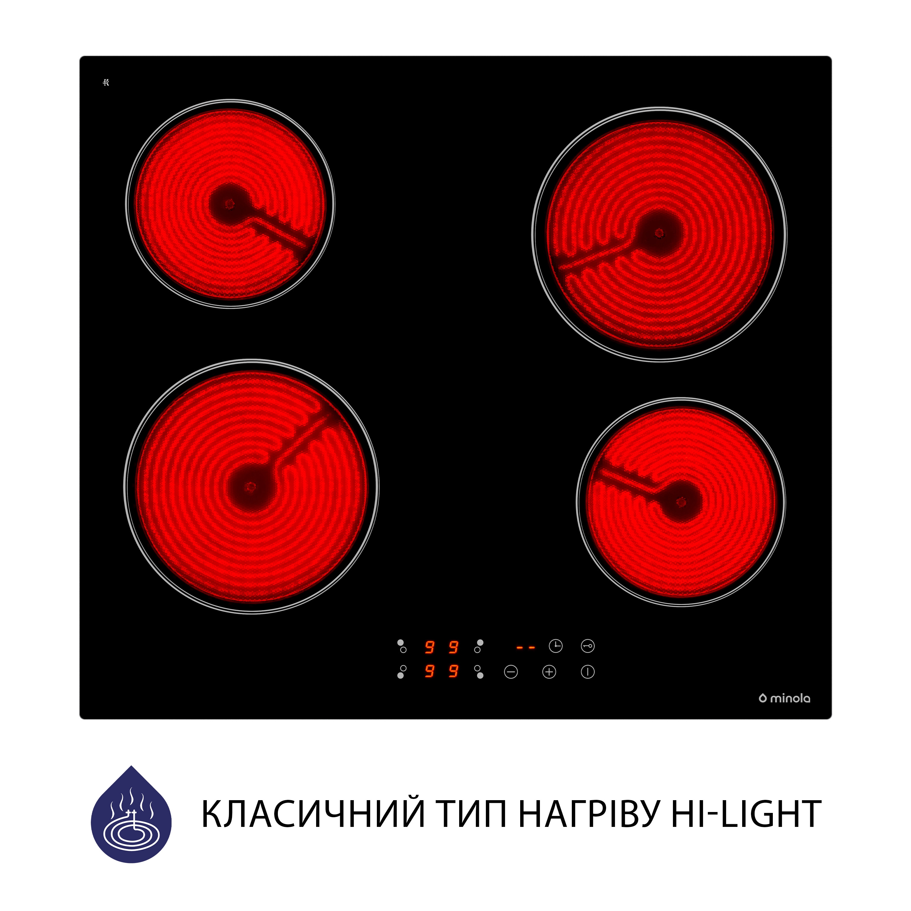 Электрическая варочная поверхность Minola MVH 6034 KBL цена 0 грн - фотография 2