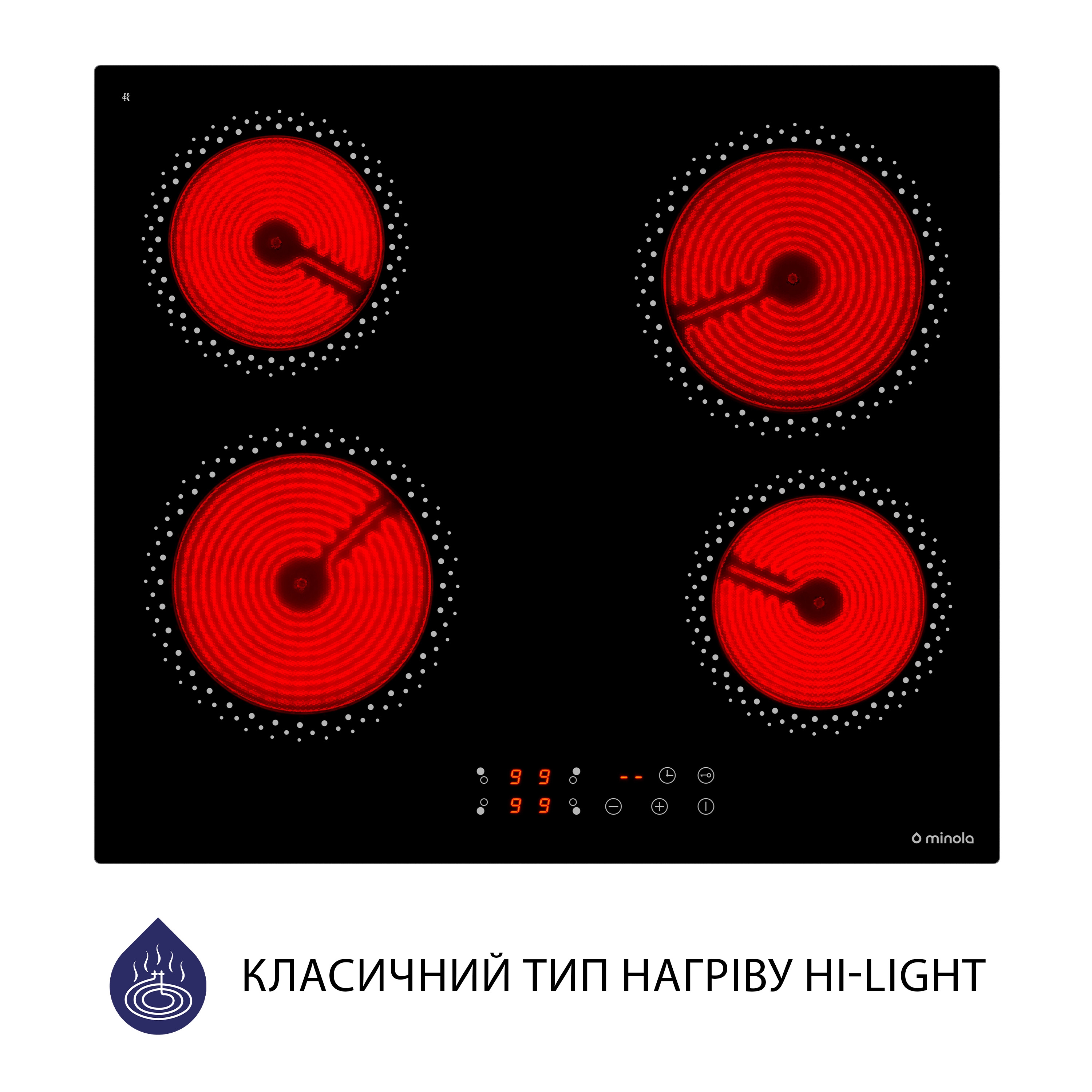 Електрична варильна поверхня Minola MVH 6030 KBL ціна 0 грн - фотографія 2