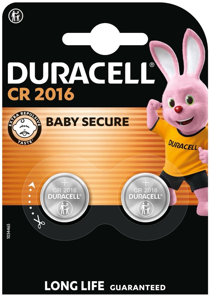 Батарейка Duracell 2016 3V (DL2016/CR2016) 2 шт. (5000394045736)