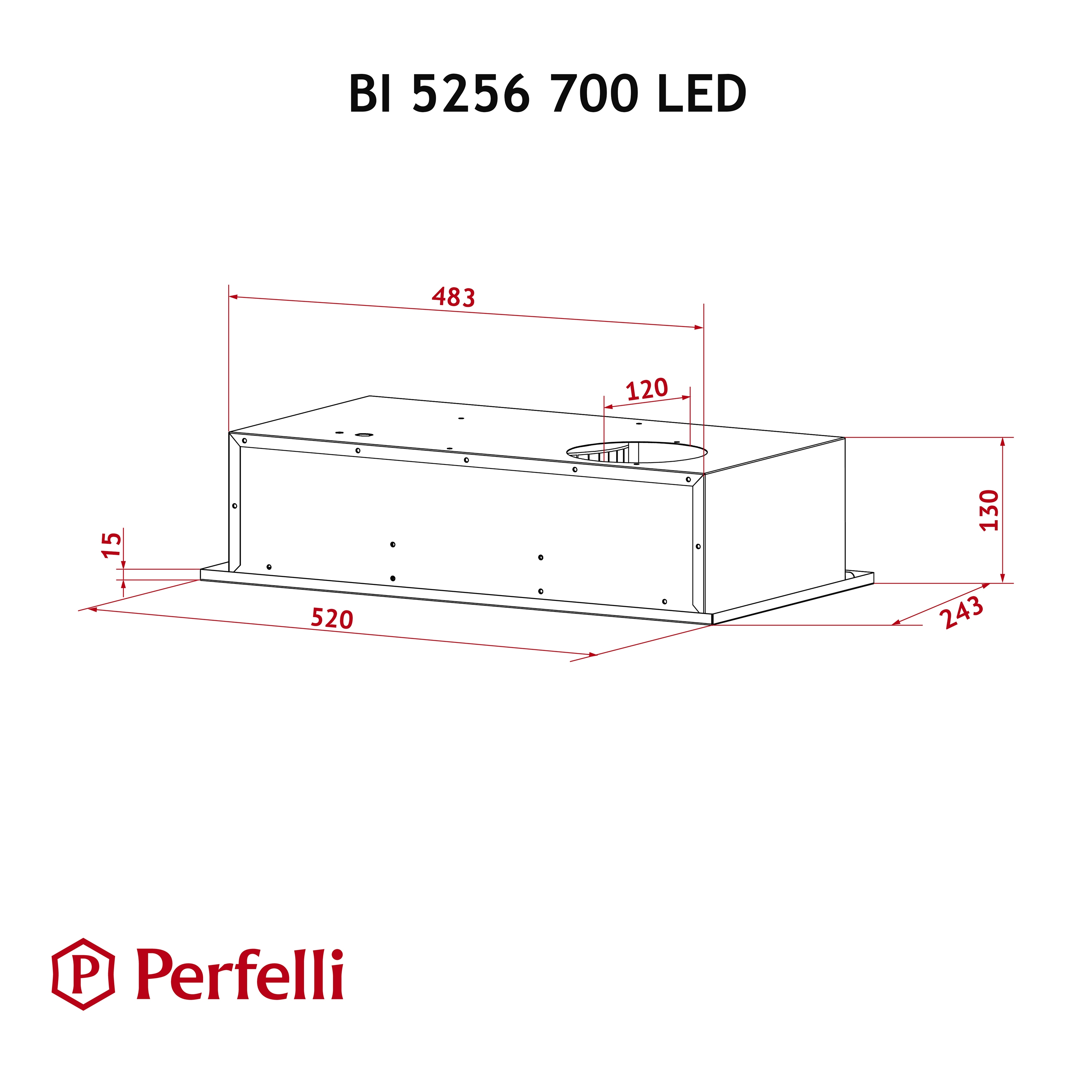Perfelli BI 5256 WH 700 LED Габаритные размеры