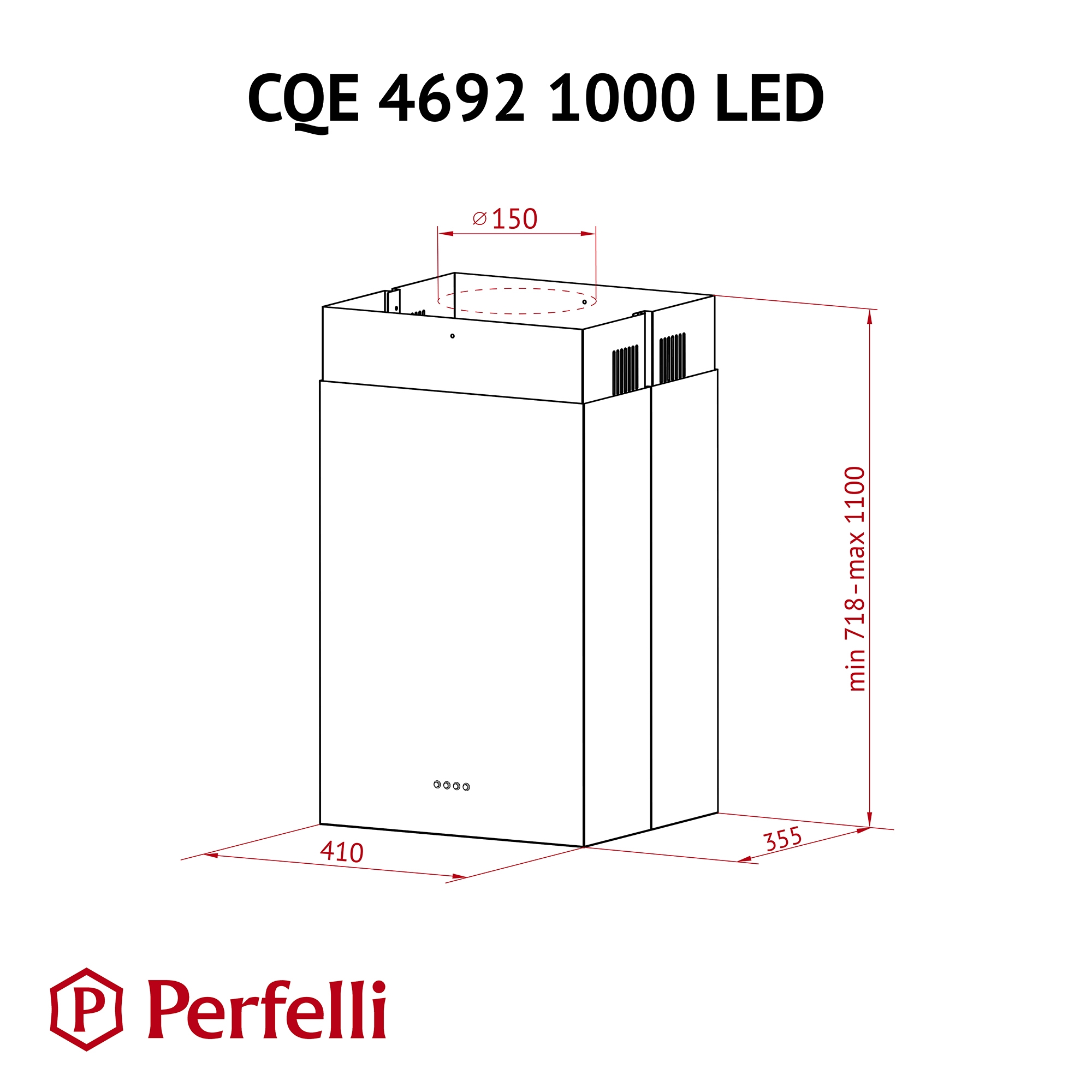 Perfelli CQE 4692 I 1000 LED Габаритні розміри