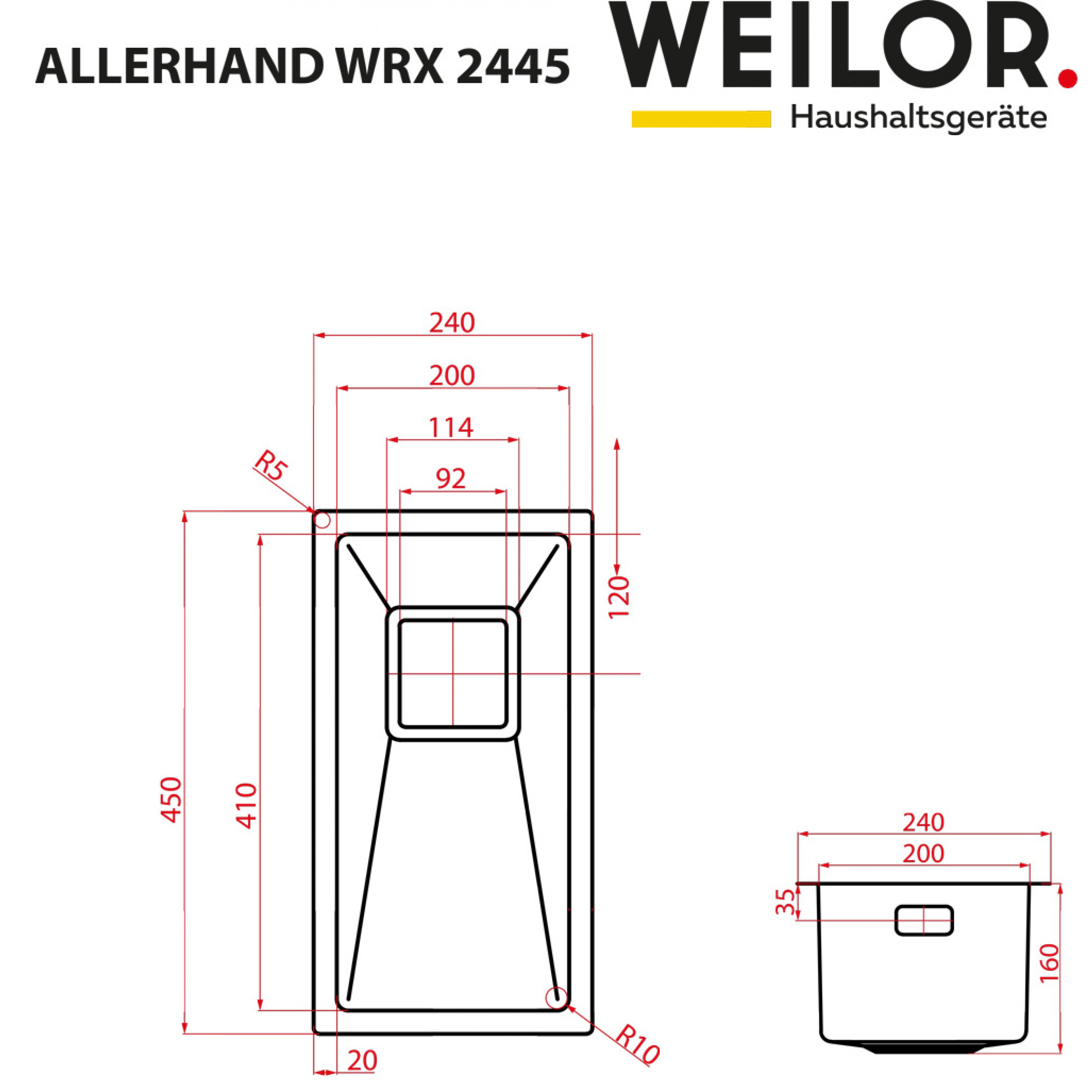 Weilor ALLERHAND WRX 2445 Габаритные размеры