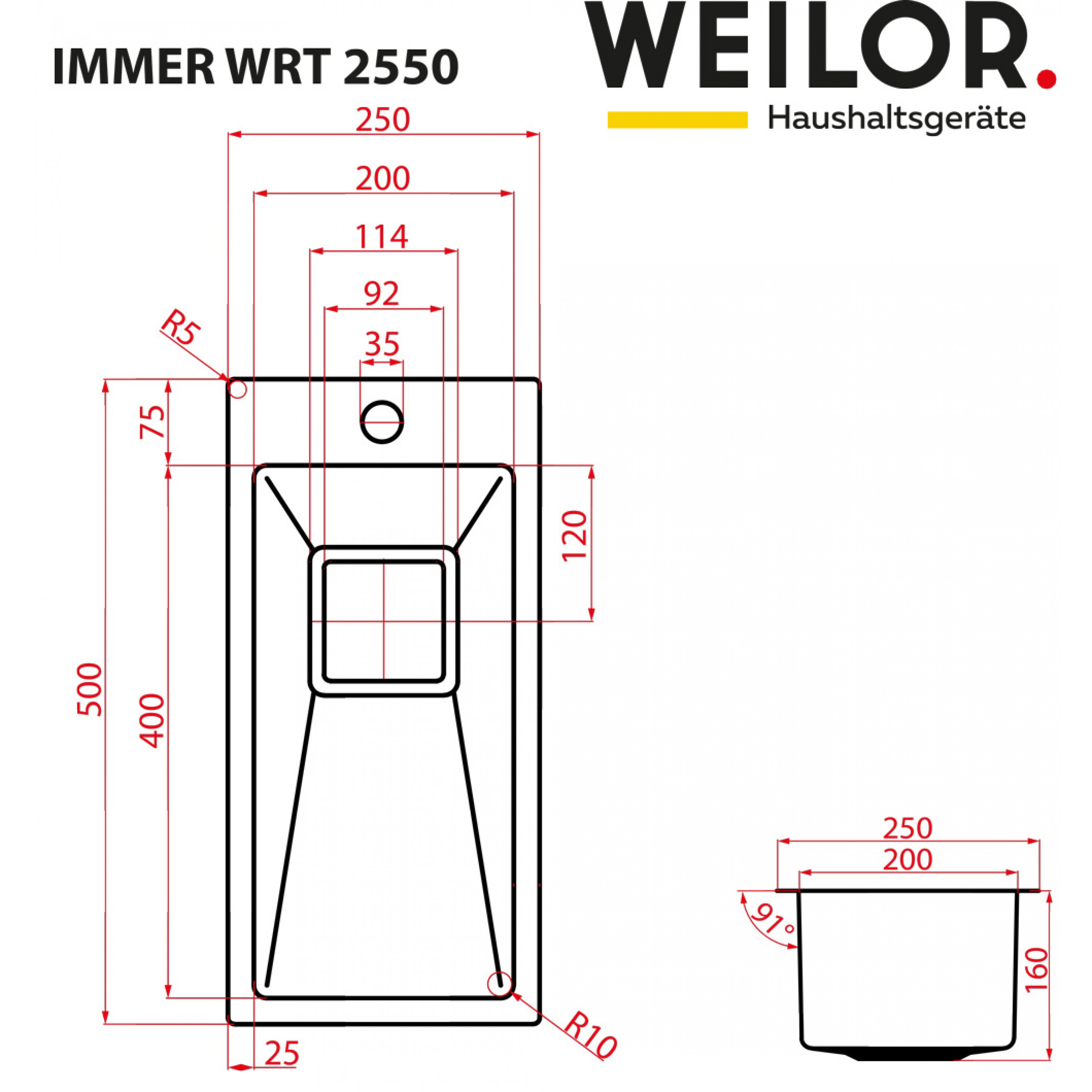 Weilor IMMER WRT 2550 Габаритні розміри