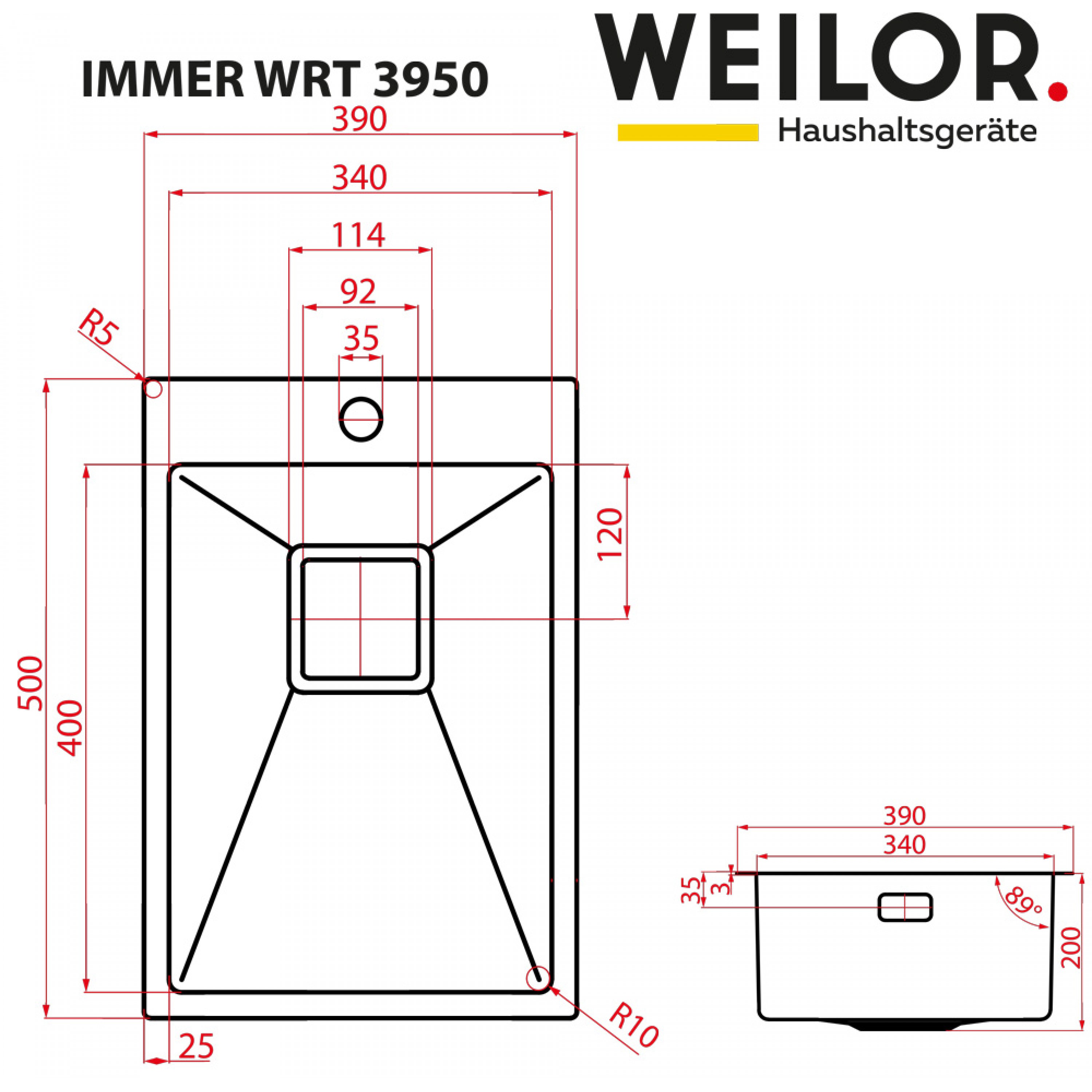 Weilor IMMER WRT 3950 Габаритные размеры