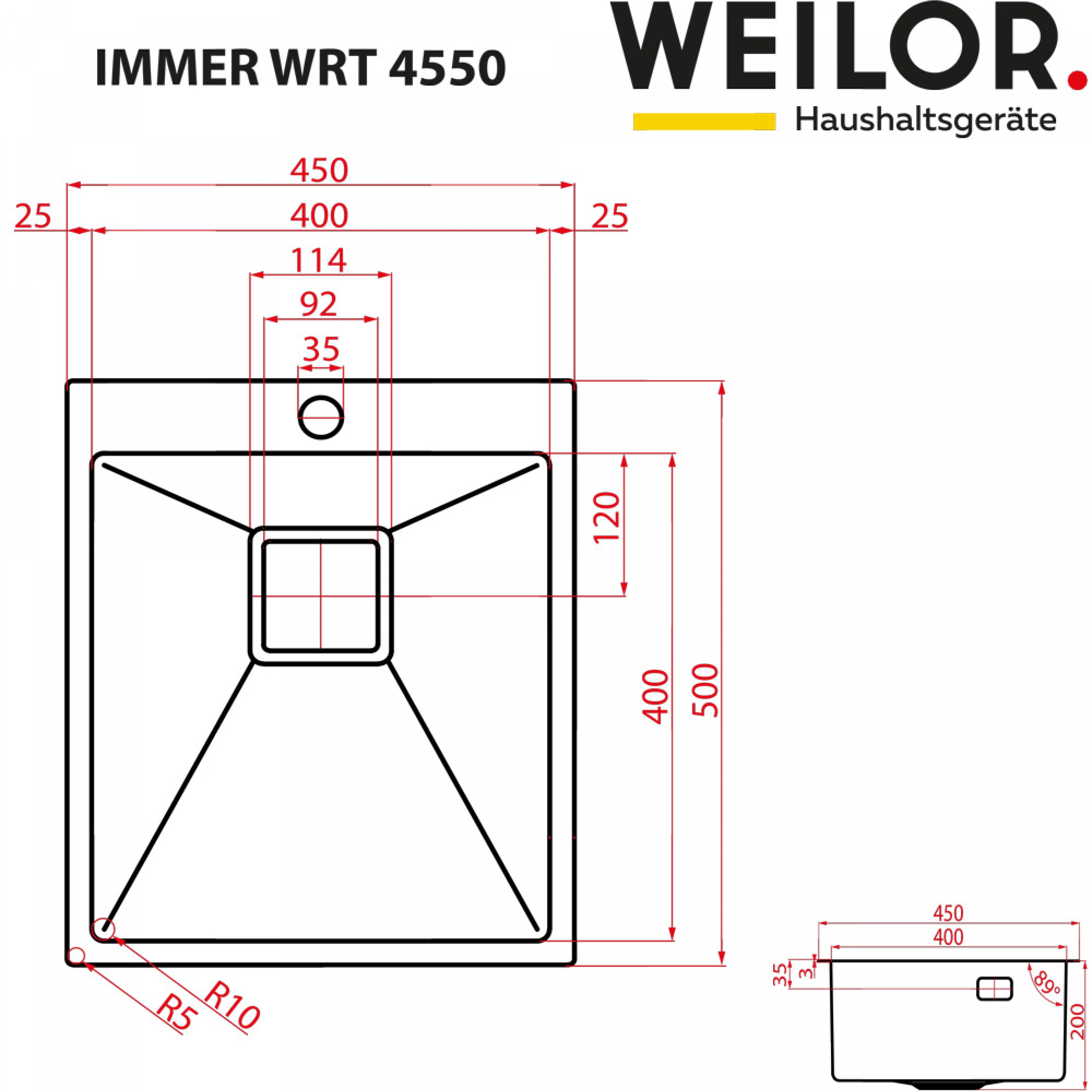 Weilor IMMER WRT 4550 Габаритные размеры