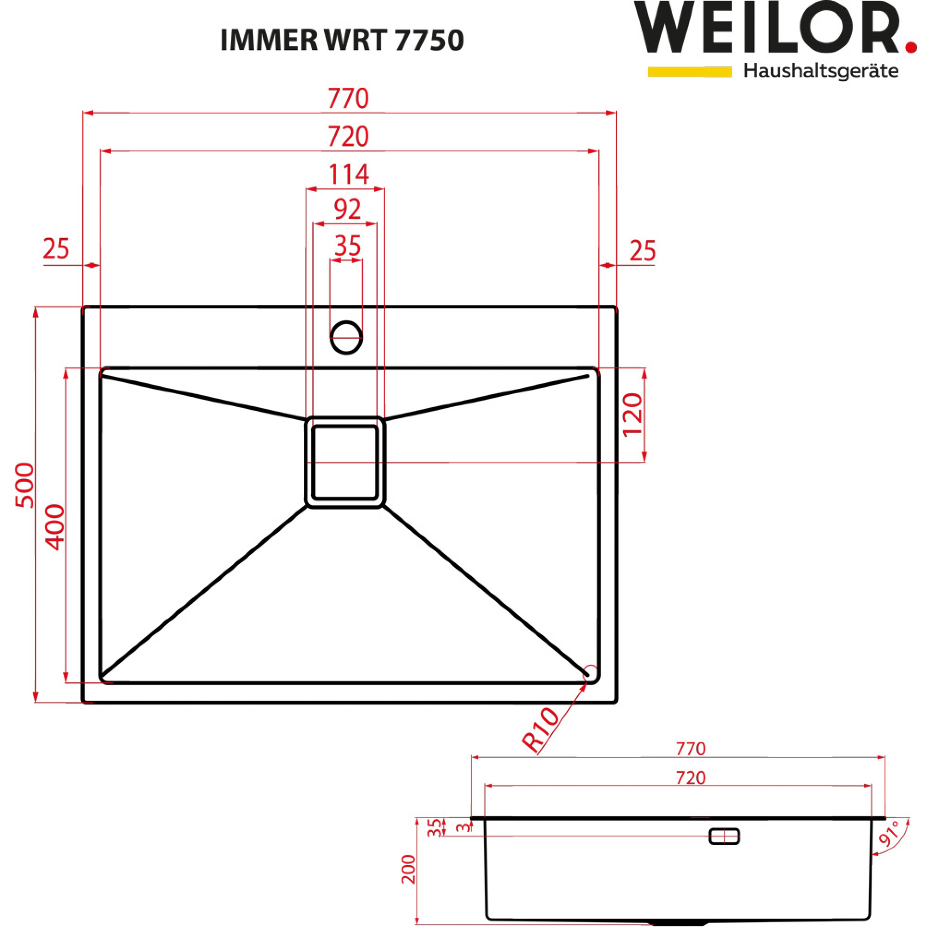 Weilor IMMER WRT 7750 Габаритні розміри