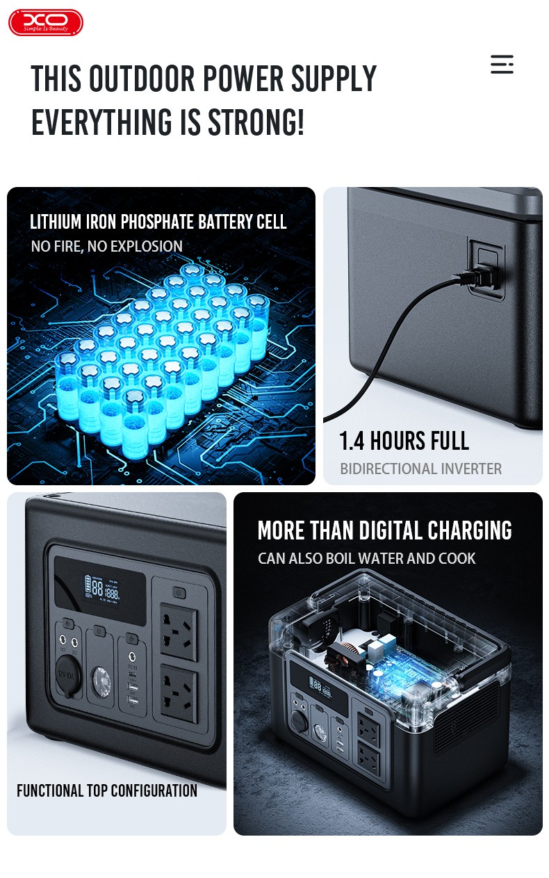 Портативна зарядна станція XO PSA-700 614Wh ціна 18399.15 грн - фотографія 2
