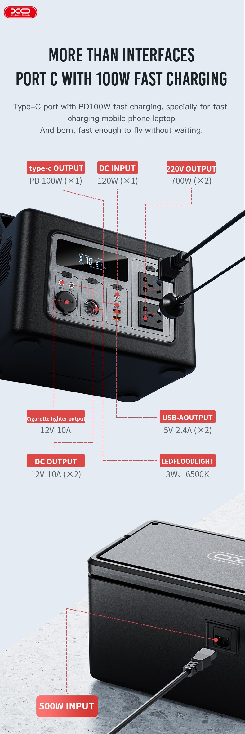 Портативна зарядна станція XO PSA-700 614Wh відгуки - зображення 5