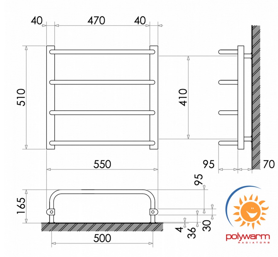 Polywarm WU4/55 Габаритные размеры