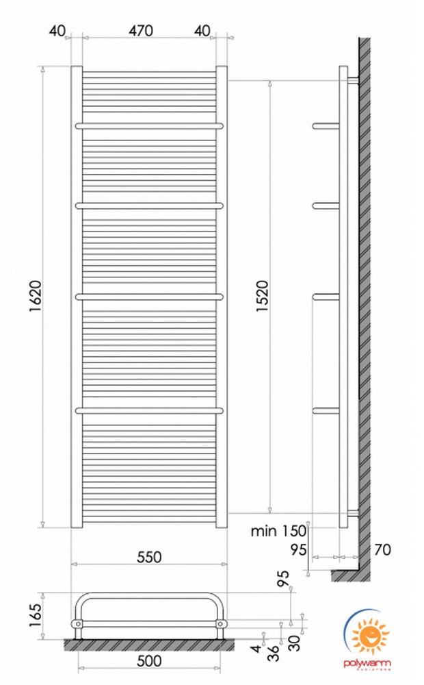 Polywarm WD36/55 Габаритні розміри