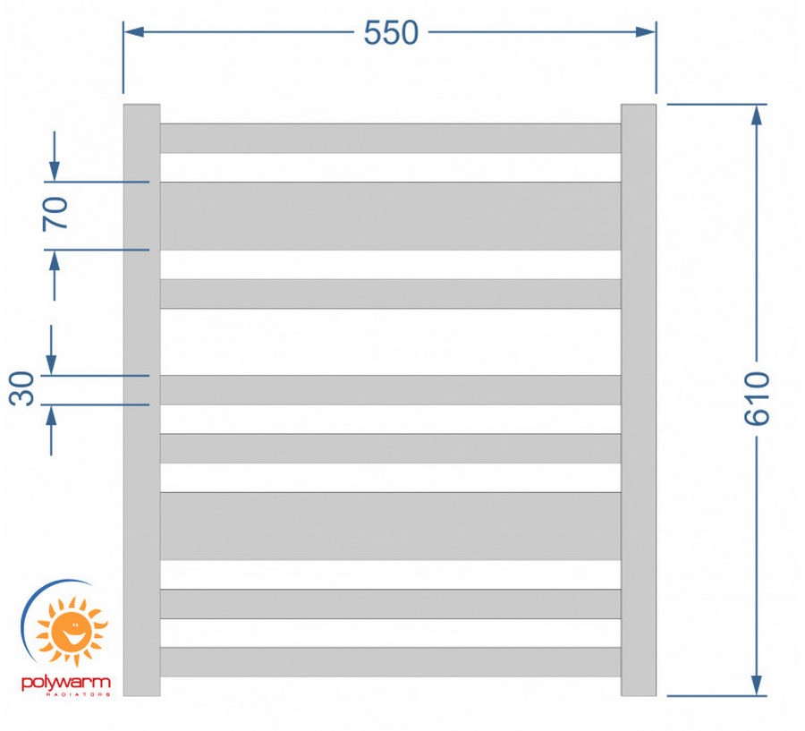 Polywarm WB8/55 чорна Габаритні розміри