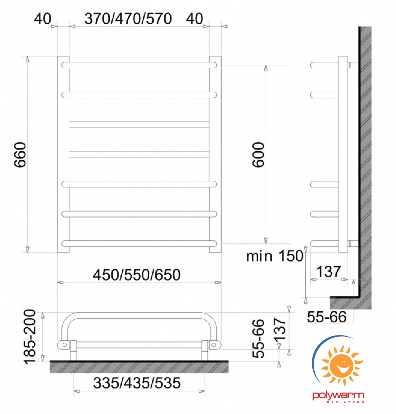 Polywarm ED7/55 Габаритные размеры