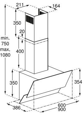 Bosch DWK65AD30R Габаритні розміри