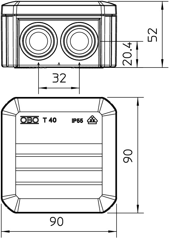 OBO Bettermann T 40 FR plug-in seal  (2007320) Габаритні розміри