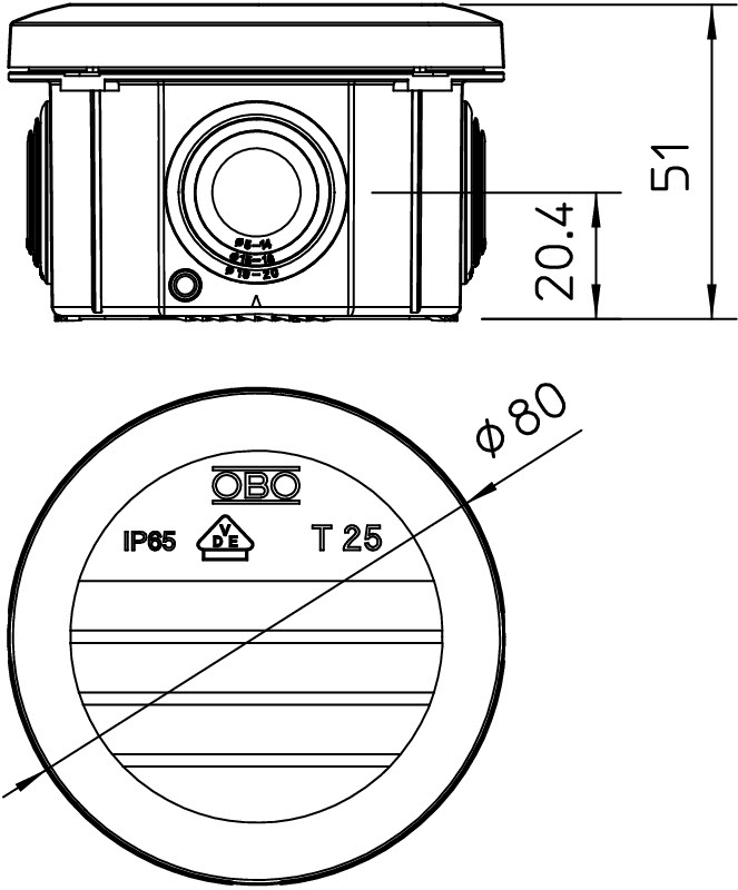 OBO Bettermann T 25, plug-in seal (2007029) Габаритные размеры