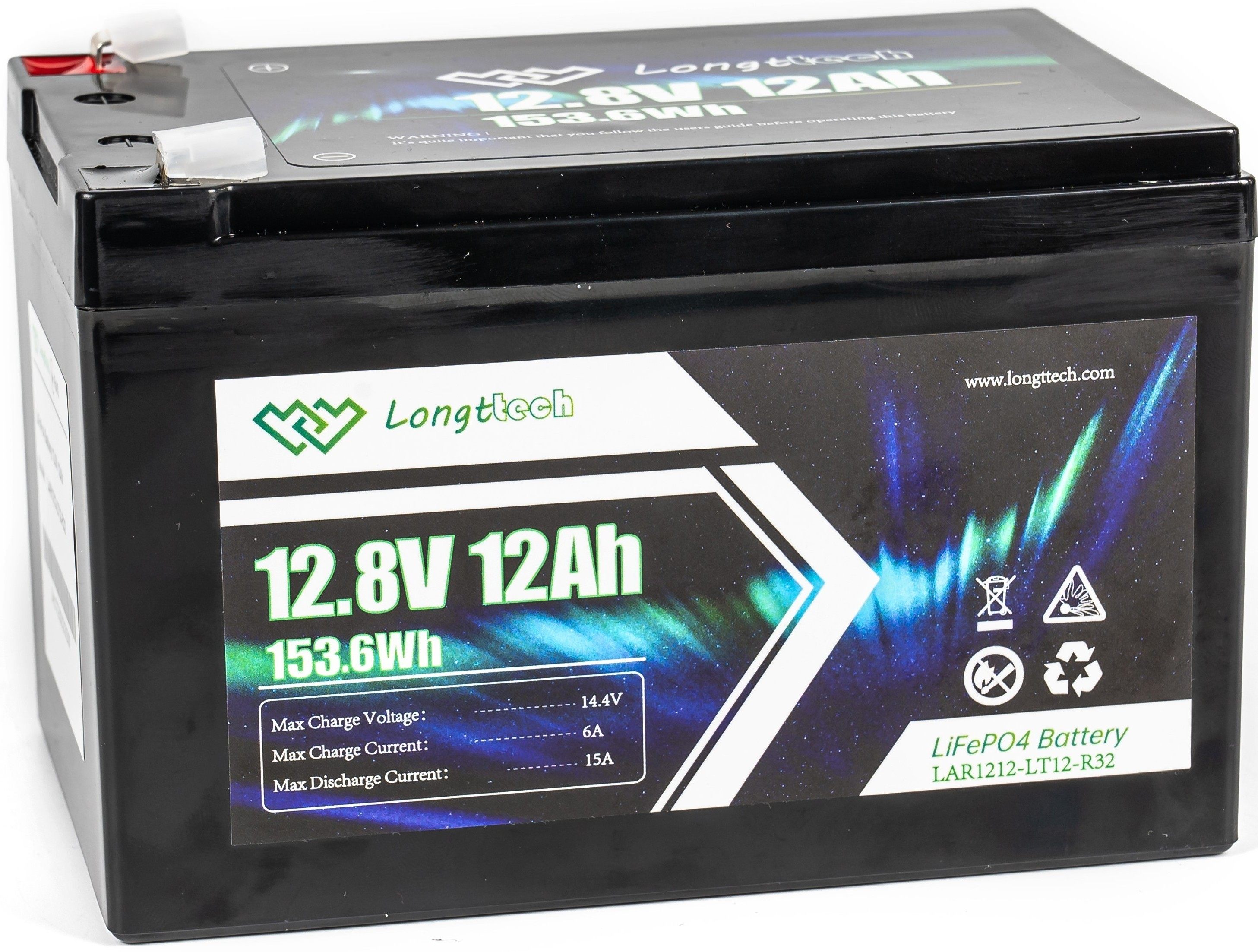 Longttech LAR1212-LT12-R32 LiFePo4 12.8V 12Ah