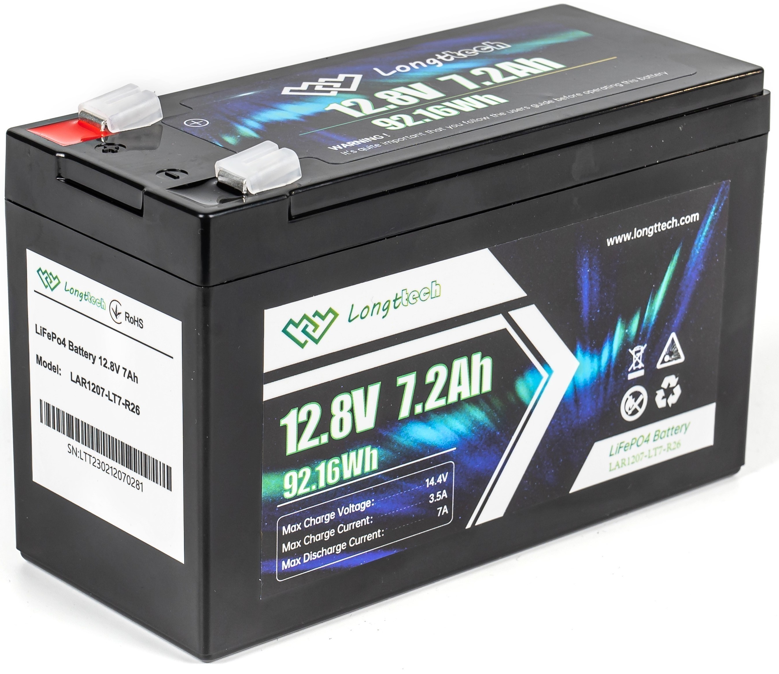 продаємо Longttech LAR1207-LT7-R26 LiFePo4 12.8V 7.2Ah в Україні - фото 4