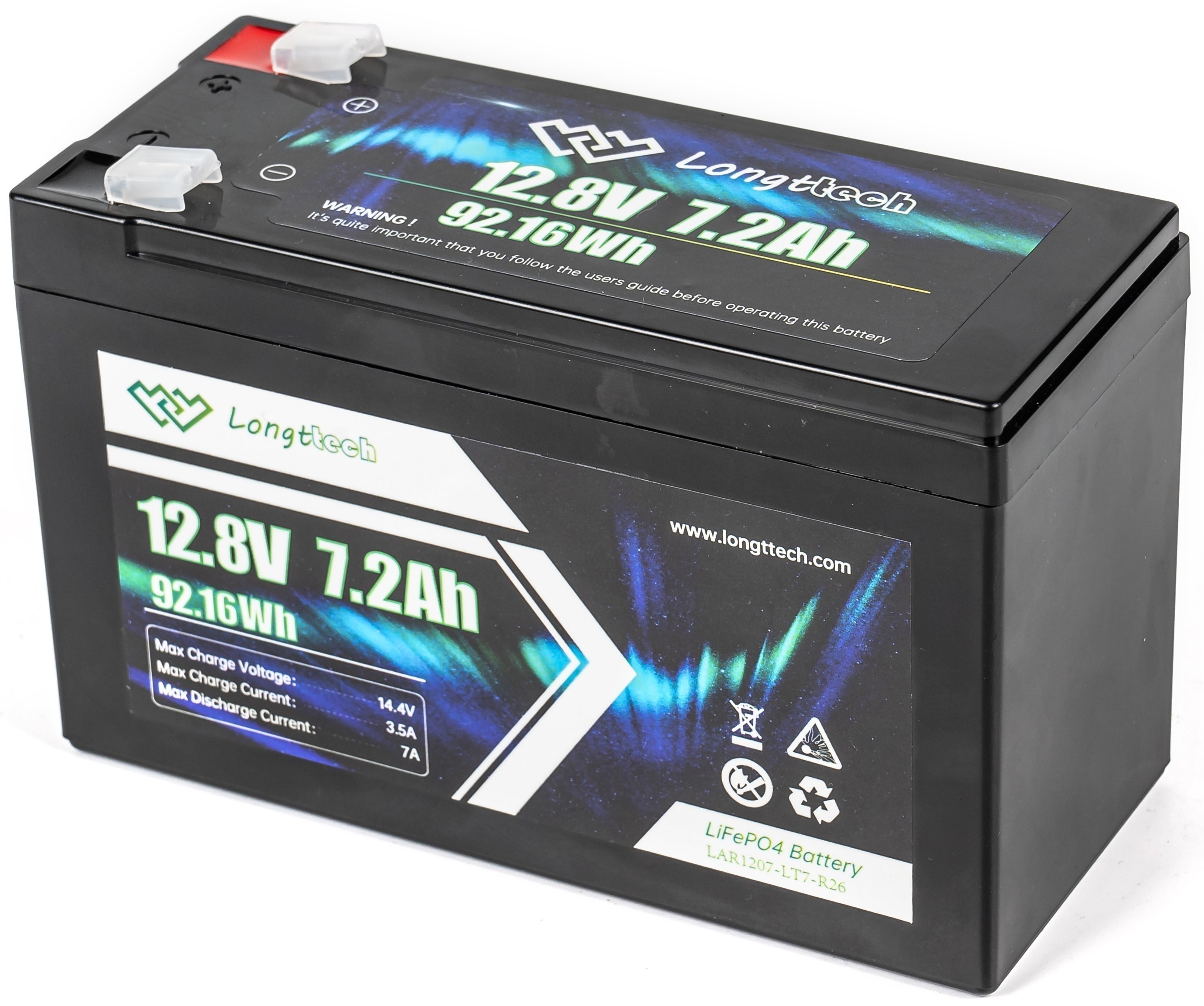 Акумуляторна батарея Longttech LAR1207-LT7-R26 LiFePo4 12.8V 7.2Ah інструкція - зображення 6