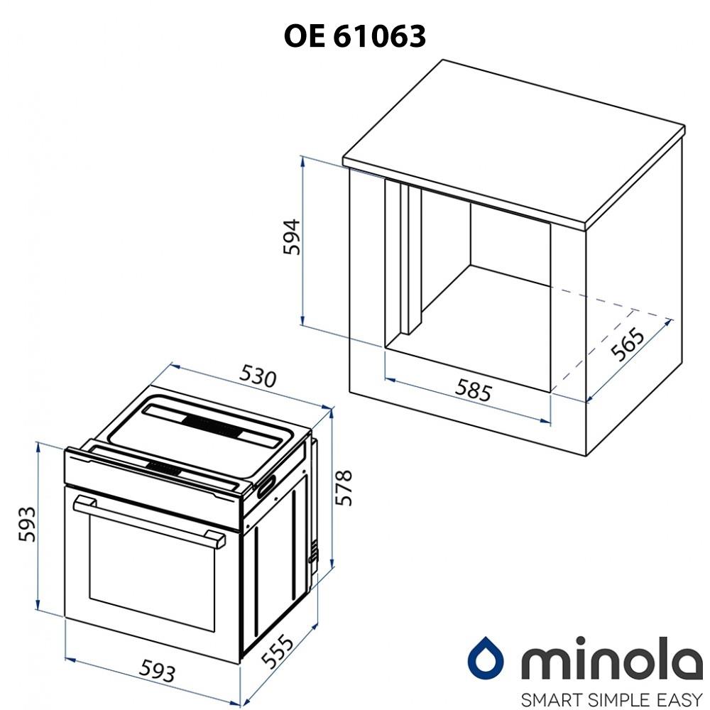 Minola OE 61063 WH Габаритные размеры