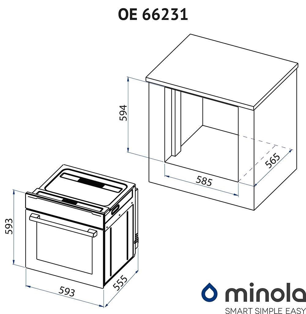 Minola OE 66231 BL/INOX Габаритні розміри