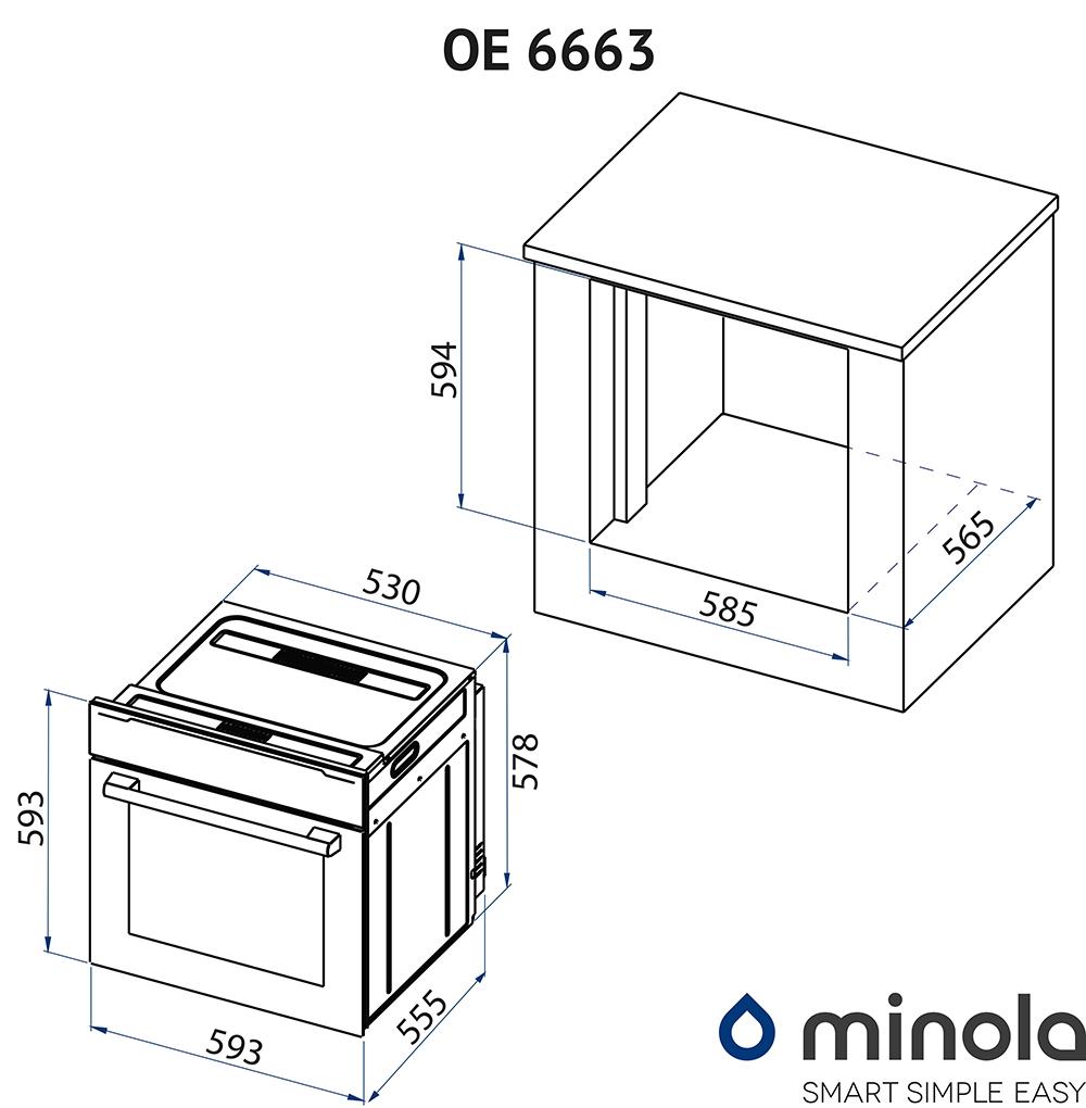 Minola OE 6663 INOX Габаритные размеры