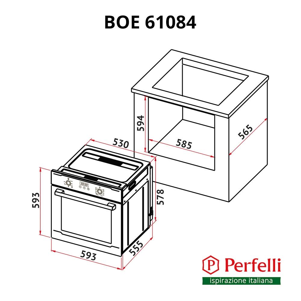 Perfelli BOE 61084 BL Габаритні розміри