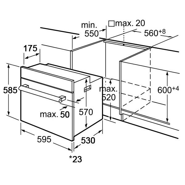 Perfelli BOE 6624 MIRROR Габаритные размеры