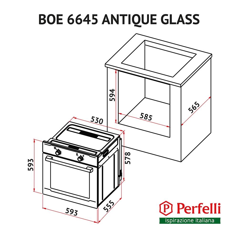 Perfelli BOE 6645 IV ANTIQUE GLASS Габаритні розміри