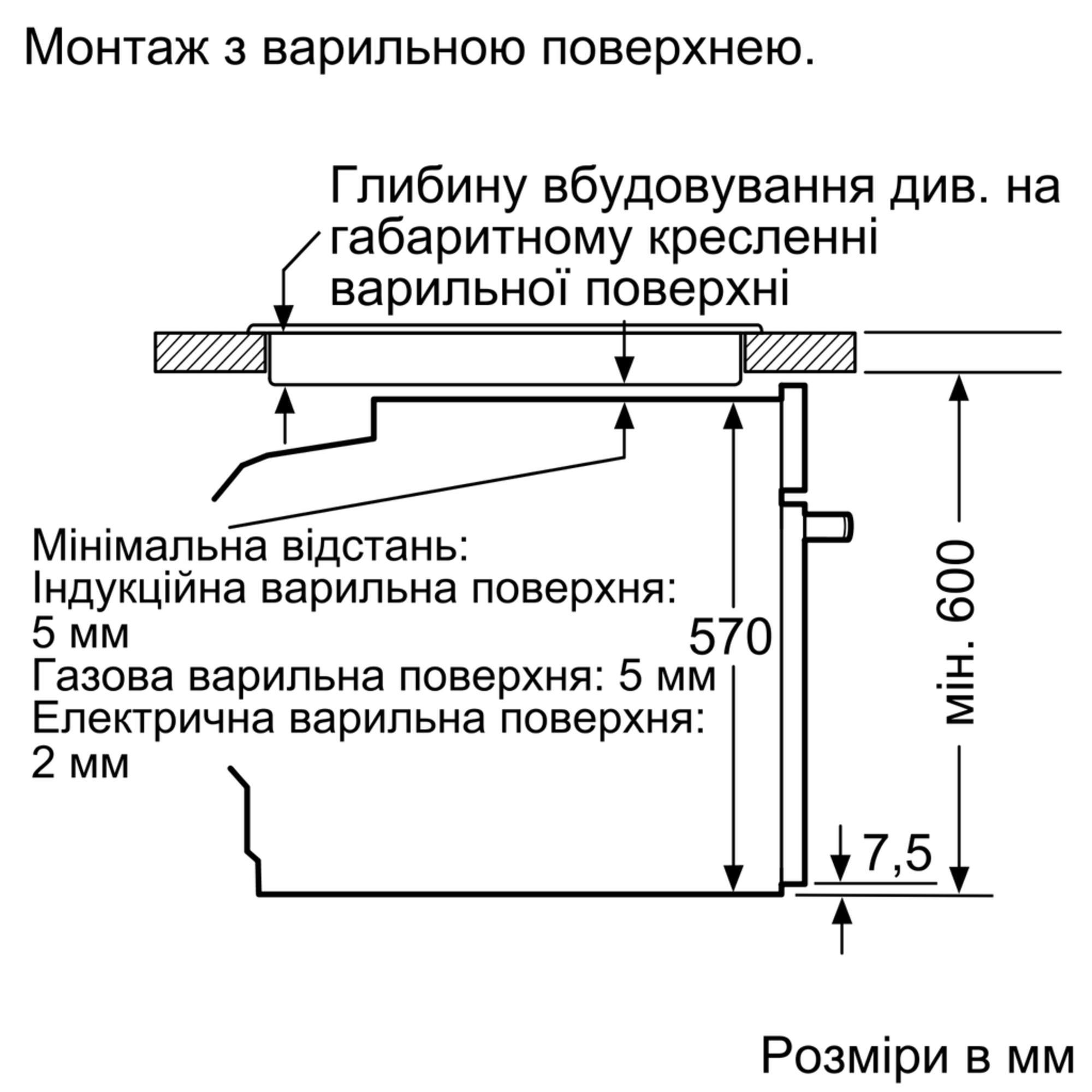 Siemens iQ500 HR538ABS1 Габаритні розміри