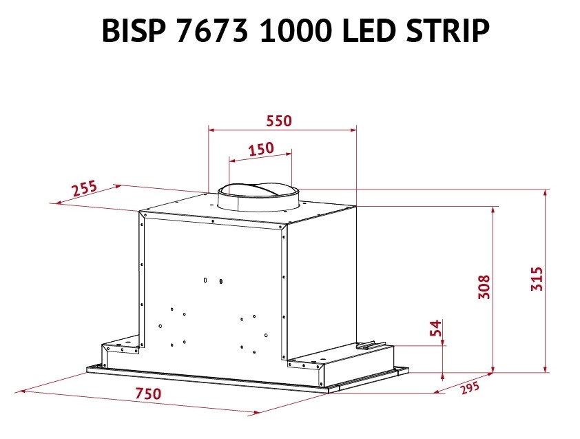 Perfelli BISP 7673 BL 1000 LED Strip Габаритные размеры