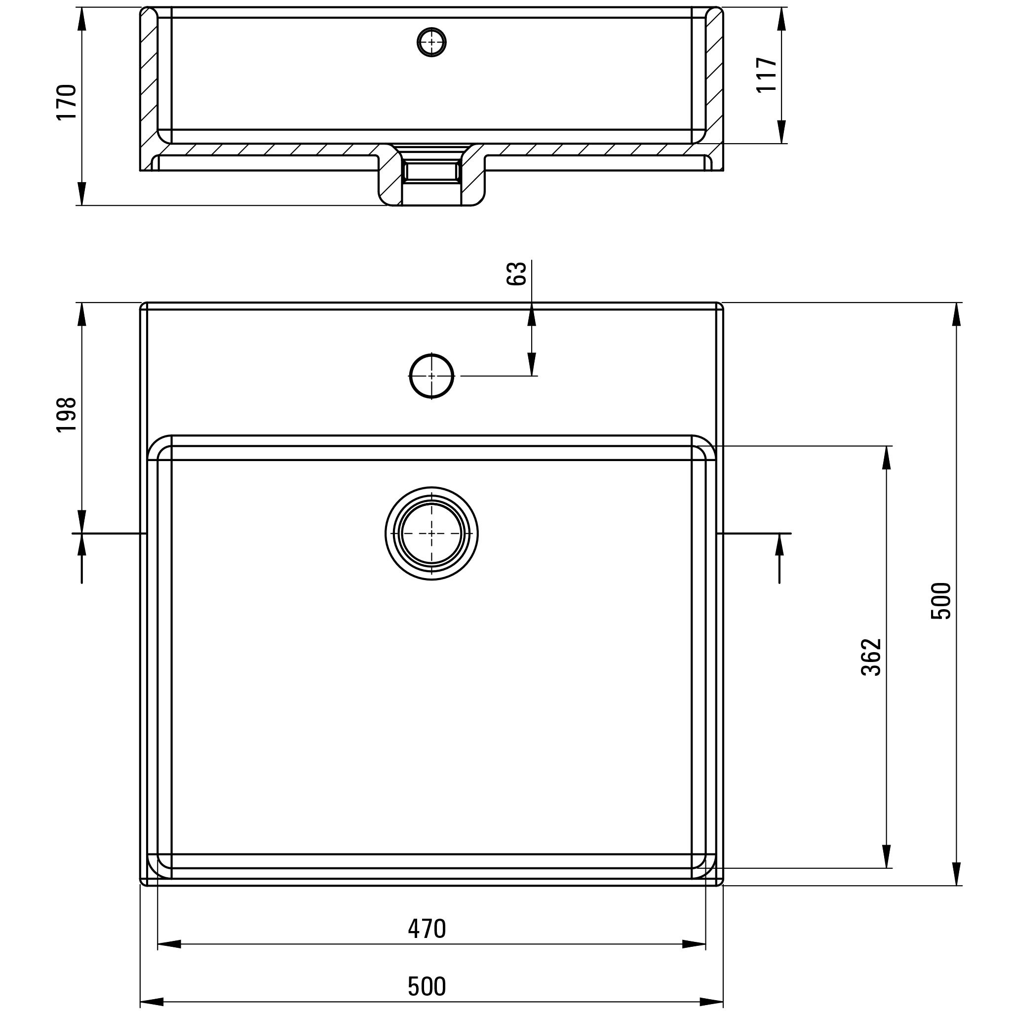 Deante CDT_6U5S Габаритные размеры