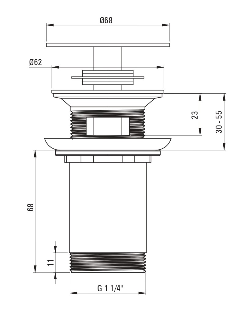 Deante NHC_010U Габаритні розміри