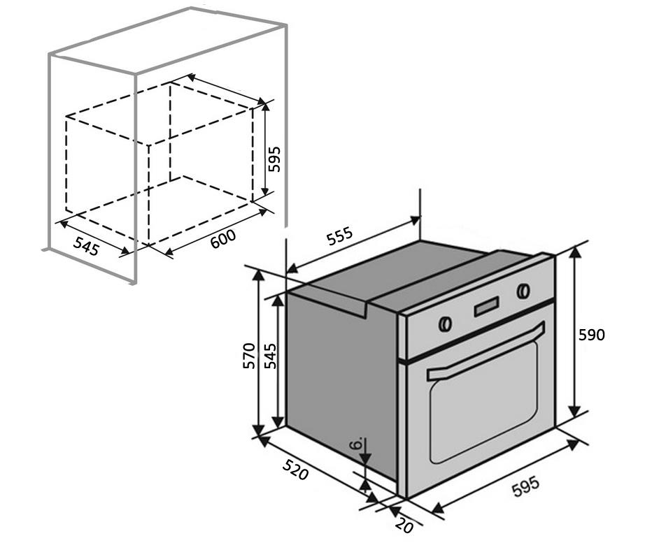 Ventolux EO56M-6K BK/X Габаритные размеры