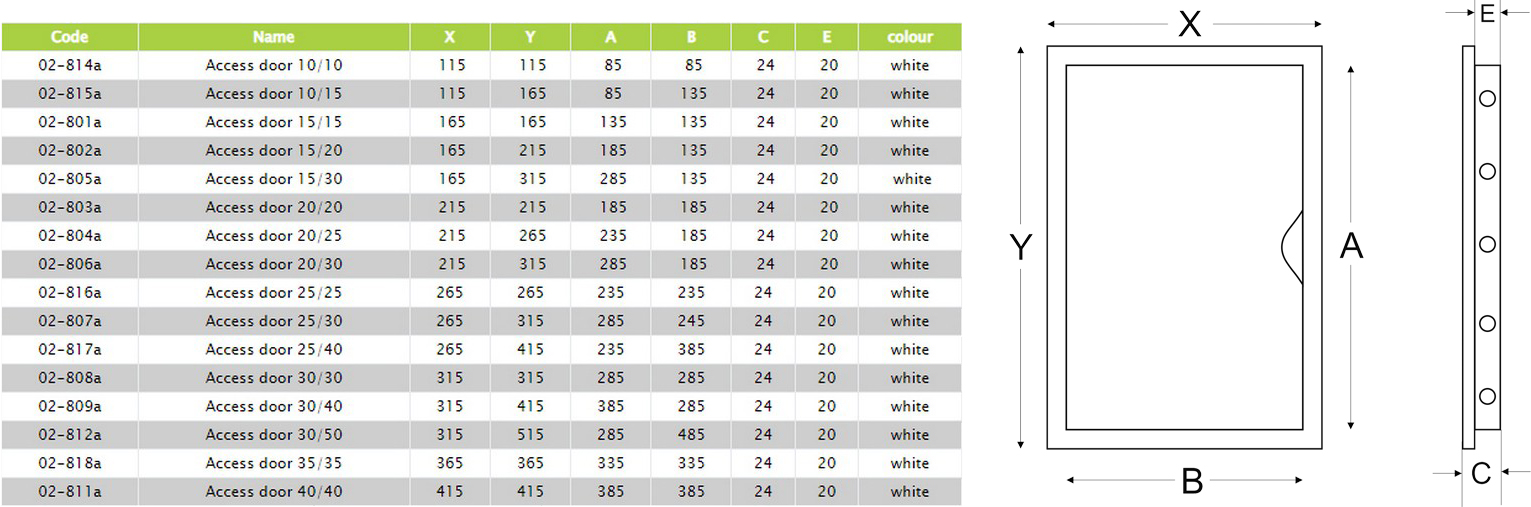 Airroxy 15/20 (02-802A) Габаритні розміри