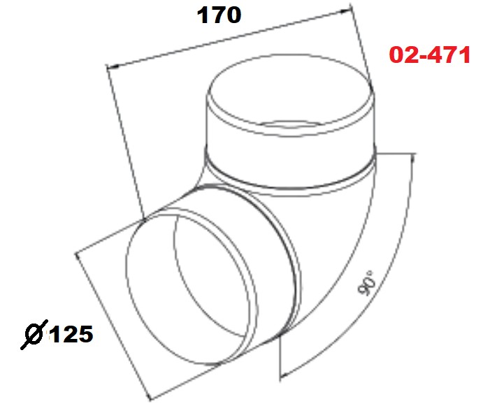 Airroxy 90° (02-471) Габаритные размеры