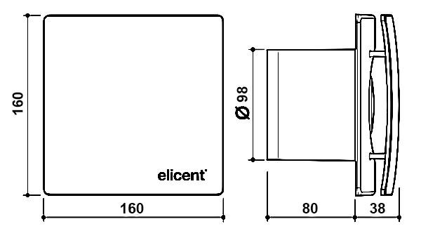 Elicent Elegance 100 Black Габаритные размеры