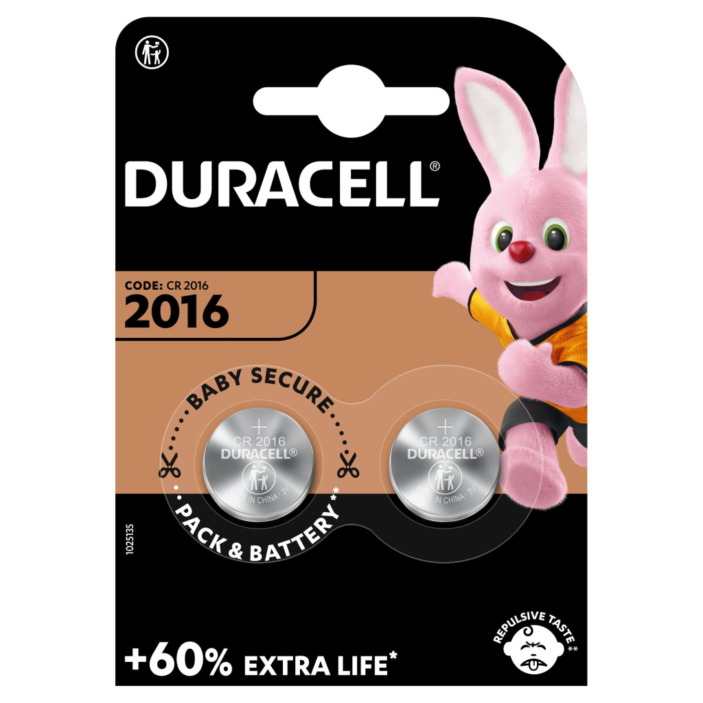 Батарейка Duracell CR 2016/DL 2016*2 (5007667/5010969/5014810) ціна 139.50 грн - фотографія 2