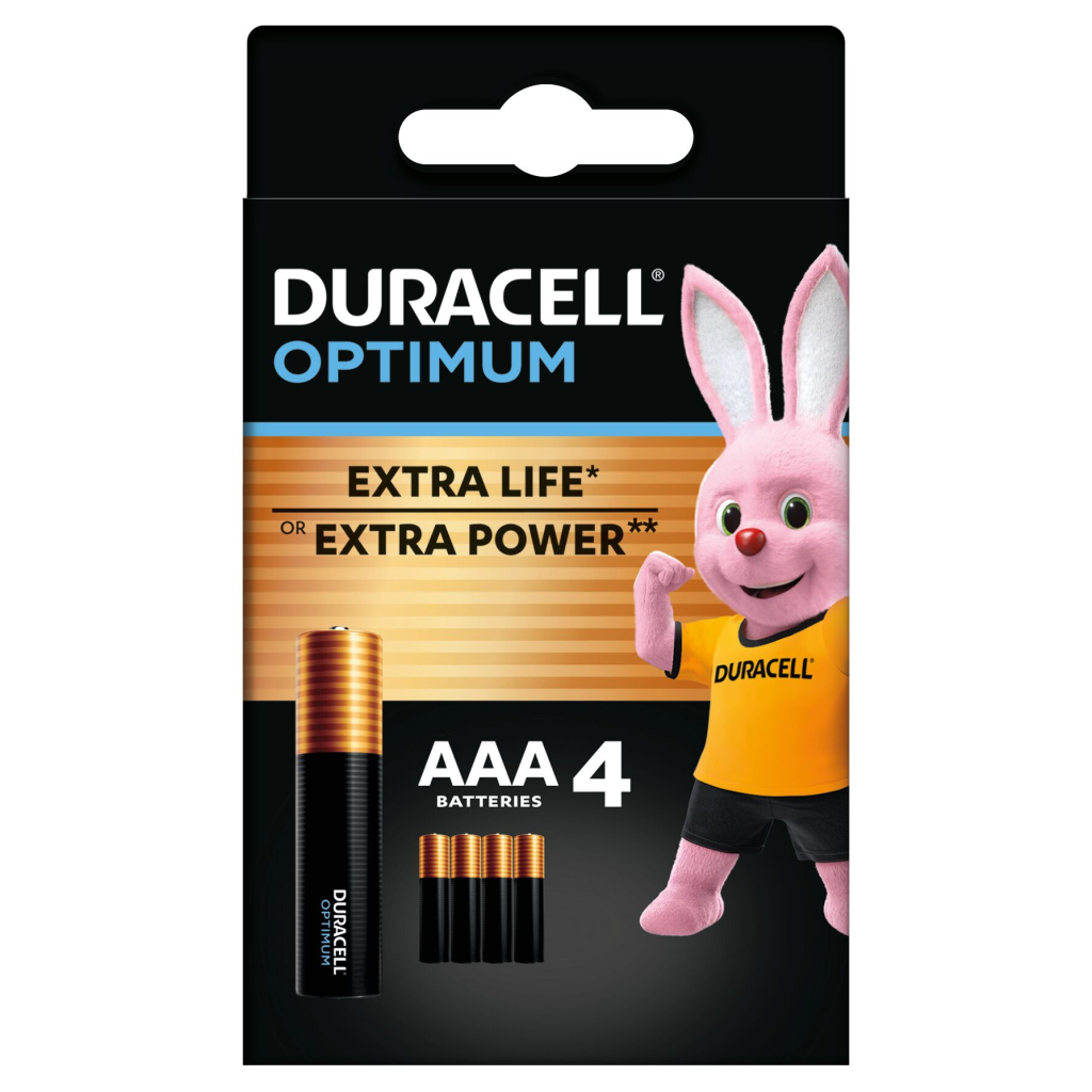 Батарейки типу ААА Duracell AAA Optimum LR03*4 (5015596)