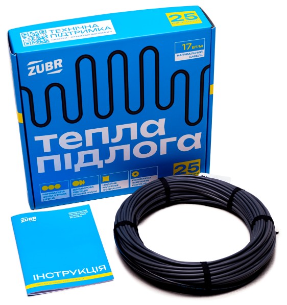Електрична тепла підлога Zubr DC Cable 17/140 Вт ціна 1758.00 грн - фотографія 2