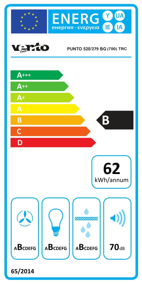 Кухонная вытяжка Ventolux PUNTO 520/279 BG (700) TRC характеристики - фотография 7