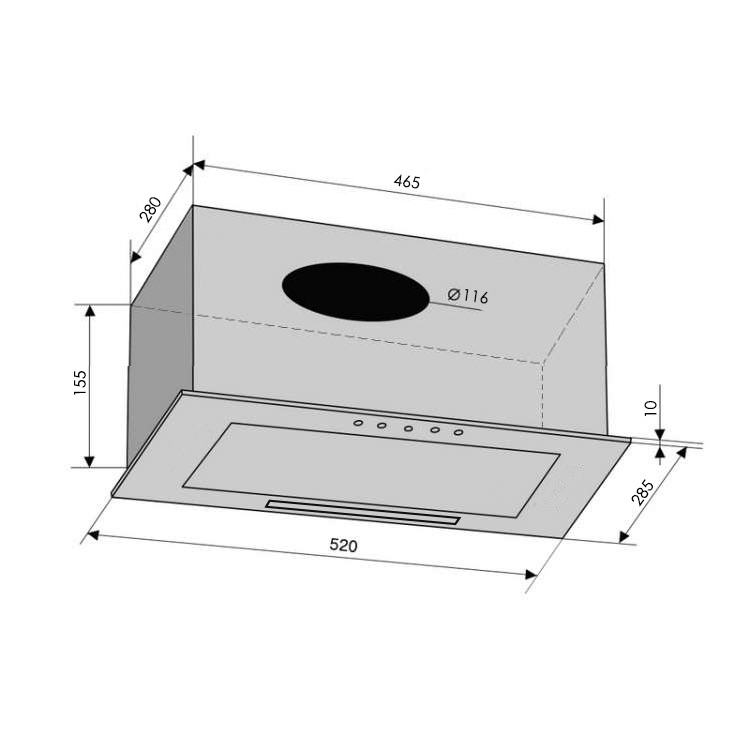 Ventolux BOX 60 INOX (650) PB Габаритные размеры