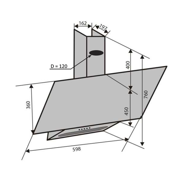 Ventolux MIRROR 60 WH (750) PB Габаритні розміри