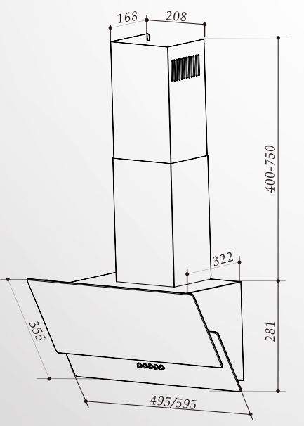 Interline GOLF BK A/60/PB/GL/T Габаритные размеры