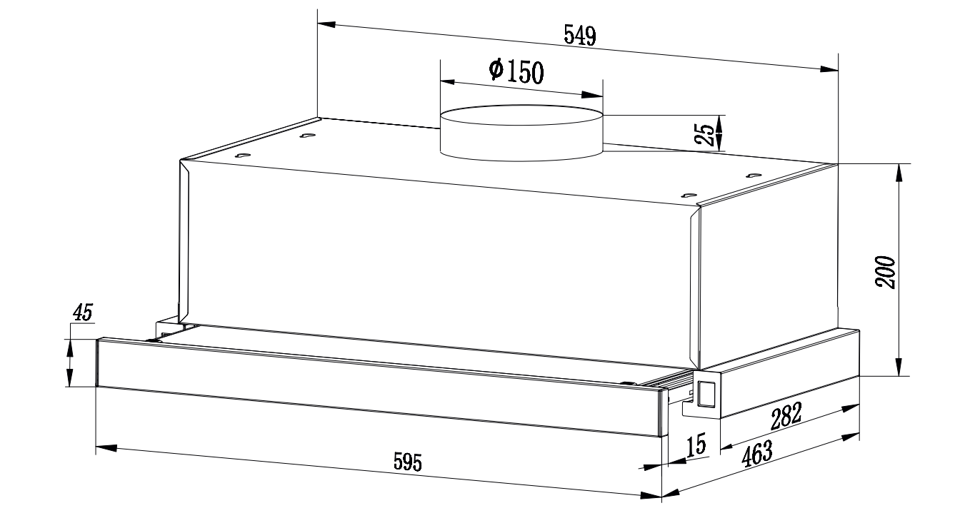 Interline DELI BL A/60/2/T Габаритные размеры